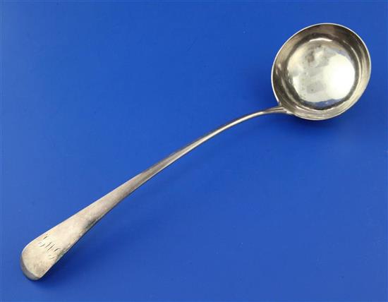 A George III silver Old English pattern soup ladle, 5 oz.